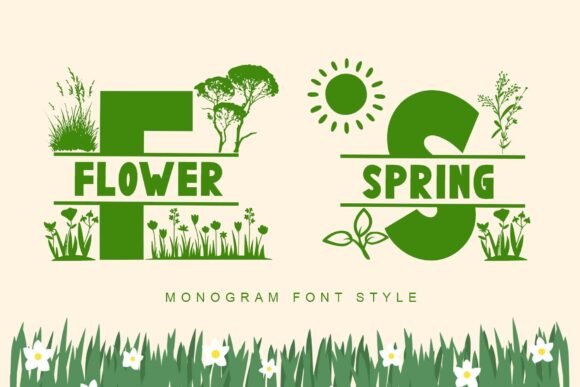 Flower Spring Monogram for Editorial Design and Content Branding