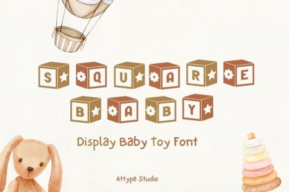 Square Baby Display Font for Playful Editorial Headlines