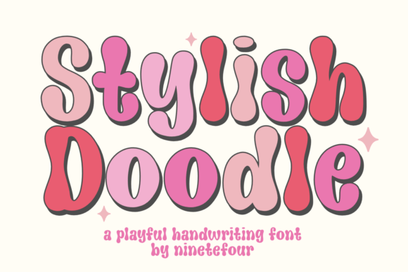 Stylish Doodle: A Playful Groovy Font for Handmade Products and Printables
